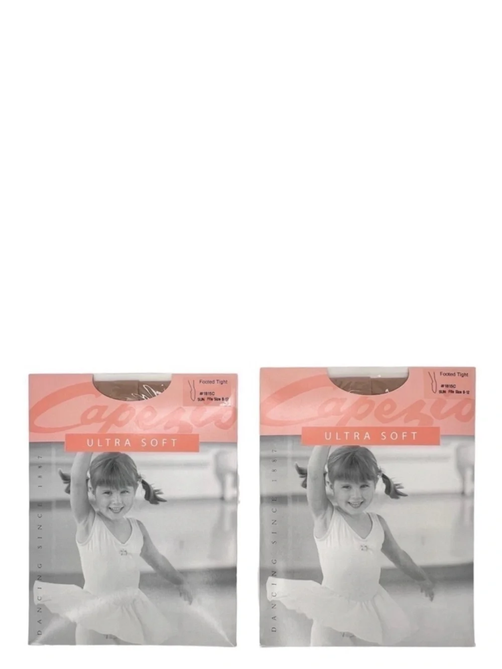 Capezio Ultra Soft Footed Tights Lot of 2 Size 8-12 Suntan Dance New NWT